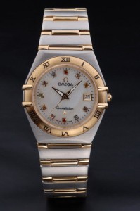 Omega Constellation Ladies Two Tone White Dial Replica Watches