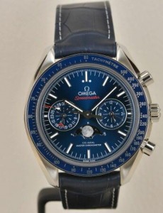 omega speedmaster moon phase blue dial replica watch to attain chronometer