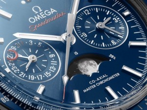 omega speedmaster moonphase blue