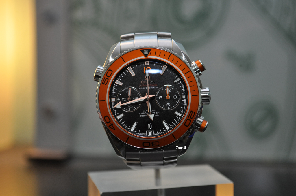Orange bezel steel case omega seamaster planet ocean chronograph 45.5mm men’s watch replica